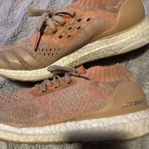 Adidas Women's Ultraboost Peach and Tan Athletic Shoes
